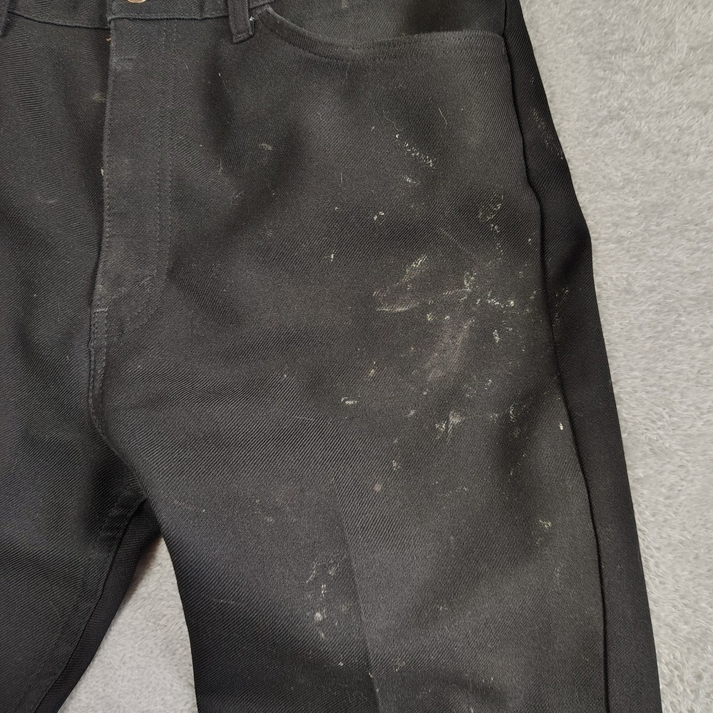 VTG 60's Levi's Pants Dacron Polyester Men's Pleated Black 38x30 Distress - Picture 6 of 16